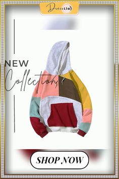 Men's Fashion Color-block Casual Hoodie Fashion Color, Fashion Colours, Casual Hoodie, Color Block, Men's Fashion, Color