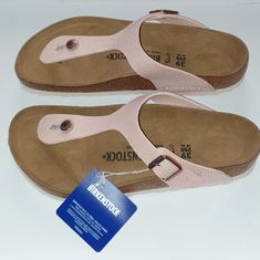 Birkenstock Gizeh Sandals New Size Eu 39 / Us 8-8.5 100%Authentic Anatomically Shaped Cork-Latex Footbed Upper: Birkibuc Footbed Lining: Microfiber Sole: Eva Details: Thong With An Individually Adjustable Metal Pin Buckle; Vegan; Color-Coordinated Outsole “Made In Germany Pink Spring Flip Flops With Textured Footbed, Pink T-strap Casual Sandals, Casual Pink T-strap Sandals, Summer Pink Flip Flops With Textured Footbed, Pink Summer Flip Flops With Textured Footbed, Pink Cork-bed Beach Sandals, Birkenstock Pink, Shoes Birkenstock, Ethical Shopping