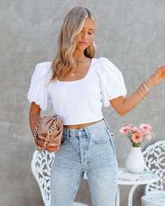 Pendant Necklace Simple, Simple Bangle, Mini Necklace, Puff Sleeve Crop Top, Puffy Sleeves, High Rise Denim, Coin Necklace, Collar Necklace, Denim Skirt