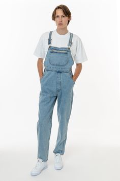 Sam is 6'2 wearing size L/Regular Boy In Overalls, Overall Pants, Los Angeles Apparel, Clothing Reference, Dream Fashion, Garment Manufacturing, 401k, Herren Outfit, Sweaters And Leggings