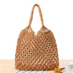 Item Type:HandbagsGender:WomenHandbags Type:Shoulder BagsNumber of Handles/Straps:TwoMain Material:StrawClosure Type:OpenStyle:BohemianHardness:SoftOccasion:VersatileShape:Casual ToteTypes of bags:Shoulder BagsPattern Type:SolidColor:Brown,BeigeSize:34cm X 3cm X 37cm Rope Knitting, Street Ware, Braided Bag, Straw Beach Bag, Woven Handbags, Straw Handbags, Lv Bags, Handbag Pattern, Rattan Bag