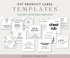 the product label templates bundle includes 100 editable labels and business cards for your company