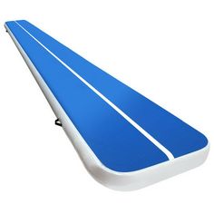 an inflatable blue and white object on a white background