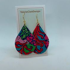 Handmade Vegan Leather Earrings. 2 Inch Teardrop. Double Sided. Lightweight. Hypoallergenic Wires. Trendy Handmade Adjustable Teardrop Earrings, Multicolor Teardrop Casual Jewelry, Trendy Multicolor Teardrop Earrings, Trendy Teardrop Earrings For Spring, Casual Multicolor Teardrop Jewelry, Spring Trendy Teardrop Earrings, Spring Adjustable Teardrop Earrings, Trendy Teardrop Jewelry For Spring, Spring Trendy Teardrop Jewelry