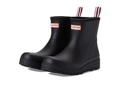 Hunter Play Short Linear Rainbow Print Boot - Women's Rain Boots : Black : Note: Select your US size. Please be advised, the product and box will display UK, US and Euro sizing. For US sizing, both men's and women's sizing is displayed. Men's sizing is represented by M and women's sizing is represented by F. ; Step into stylish comfort with the Hunter Play Short Linear Rainbow Print Boot. Rubber upper. Pull-on tab at heel notch. Logo design at center front upper. Raised round-toe silhouette. Tex Short Rain Boot, Women's Rain Boots, Short Rain Boots, Womens Rain Boots, Hunter Rain Boots, Boot Print, Women Hunters, Rain Boot, Rainbow Print