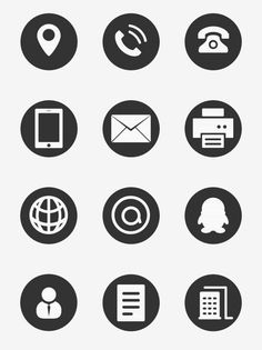 the icons are black and white, with different types of buttons on each one side