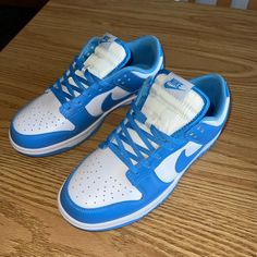 Brand New, Comes With Box As Well. Only Selling Because They Don’t Fit. Willing To Negotiation Offers. Blue Sporty Skate Shoes With Perforated Toe Box, Sporty Blue Skate Shoes With Perforated Toe Box, Blue Sneakers With Perforated Toe Box For Streetwear, Blue Leather Skate Shoes With Laces, Blue Leather Skate Shoes, Nike Custom Sneakers Light Blue Round Toe, Blue Custom Sneakers With Round Toe For Streetwear, Blue Custom Sneakers For Streetwear With Round Toe, Blue High-top Skate Shoes With Laces