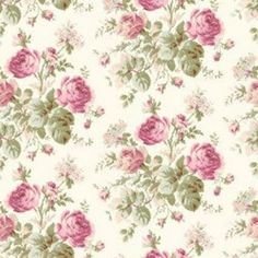 an old fashioned wallpaper with pink roses on it