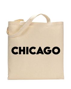 Chicago Tote Bag City Tote Bags - Black Natural Color Handle Customized Tote Bags - Customized Tote Bags, Cheap Tote Bags, City Tote Bag, Bags Black, Printed Bags, Custom Bags, Black Tote Bag, Printed Tote Bags, Cotton Bag