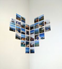 several pictures are arranged in the shape of a heart