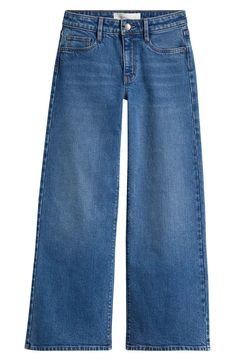 Treasure & Bond Kids' Stretch Demin Wide Leg Jeans | Nordstrom Wide Leg Jeans Outfit, Jean Crafts, 70s Inspired, Wide Leg Denim, Leg Jeans, Jean Outfits, Wide Leg Jeans, Stretch Denim, Retro Fashion