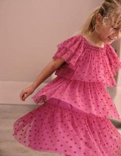 Tiered Tulle Dress - Strawberry Pink Hearts | Boden US Sweet Red Short Sleeve Dress, Kids Tulle Dress, Tiered Tulle Dress, Childrens Valentines, Mini Boden Dress, Boden Kids, Tulle Party Dress, Strawberry Pink, Valentine's Day Outfit