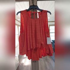 Free People Size Small- Nwt Orange Tank Size Small- Nwt Marron Tee L Love Size Small- Nwt Pink Crochet Top And Sholders Red Summer Loungewear Tops, Red Tops For Summer Loungewear, Red Summer Top For Loungewear, Red Summer Tops For Loungewear, Red Sleeveless Top For Loungewear, Pink Crochet Top, Pink Crochet, Orange Pink, Pink Orange