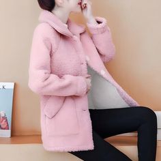 Pink Faux Fur Winter Jacket (Beautiful) Pink Faux Fur Lined Spring Outerwear, Pink Faux Fur Lined Winter Outerwear, Pink Faux Fur Trim Coat For Spring, Pink Spring Outerwear With Faux Fur Lining, Pink Winter Outerwear With Faux Fur Lining, Chic Pink Spring Fur Coat, Chic Pink Fur Coat For Spring, Fitted Pink Fur Coat For Fall, Fitted Pink Fur Coat With Long Sleeves