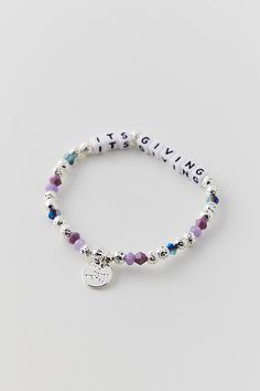 Little Words Project UO Exclusive It's Giving beaded bracelet because it’s the best way to describe the vibe. Handcrafted bracelet with silver-coated lava rock beads, crystals, and finished with plated brass hardware. Find this Little Words Project bracelet only at Urban Outfitters. Features Little Words Project UO Exclusive It's Giving beaded bracelet Handmade wearable affirmation Stretchy elastic bracelet that's so easy to stack Stretch fit UO exclusive Content + Care Elastic, acrylic, crystal Funny Word Bracelets Beads, Little Words Project Bracelets, Word Bracelets, Little Words Project, Bracelet In Silver, Word Bracelet, Handcrafted Bracelets, Lava Rock, Birthday Wishlist