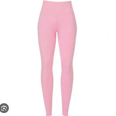 50% Off What I Paid! Matching Tank Top Also Available Pink Full-length Activewear With Elastic Waistband, Casual High Waist Snug Fit Activewear, Casual High-waisted Snug Fit Leggings, Casual Full-length Pink Yoga Pants, Pink Snug Fit Athleisure Bottoms, Pink Snug Fit Sporty Bottoms, Pink Fitted Sporty Bottoms, Sporty Pink Snug Fit Bottoms, Sporty Snug Fit Pink Bottoms