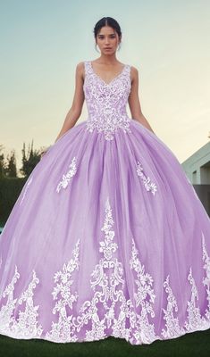 Sleeveless long a-line quinceanera ball gown with lace embroidery. Quinceañera Dresses, Purple Wedding Dress, Quince Dress, Fantasy Dresses, Quinceanera Dress, Princess Dresses, Animal Coloring, Prom Girl, Dancing Queen