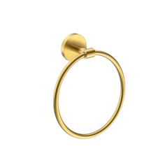 a gold towel ring on a white background