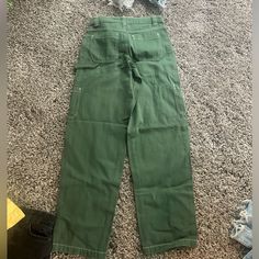 Never Worn Size 0 Green Cargo Jeans From Garage Green Cargo Jeans, Black Flared Jeans, Garage Jeans, Denim Cargo Pants, Denim Flare Jeans, Denim Cargo, Green Cargo, Tie Front Cardigan, Black Flare