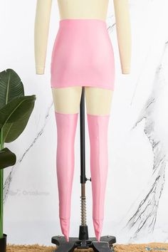 OrcaJump - Womens Elegant High-Waisted Solid Color Pencil Skirt with Matching Socks High Waist Pencil Skirt, Matching Socks, High Waisted Pencil Skirt, Chic Pink, Color Pencil, Pale Pink, Crayon, Blush Pink, High Waisted Skirt