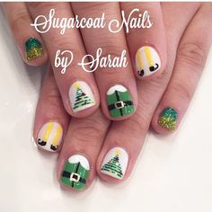 Elf Nails, Christmas Manicure, Cute Christmas Nails, Holiday Nail, Holiday Nail Art, Bright Nails, Festival Nails, Xmas Nails, Christmas Nail Designs