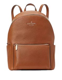 15.4"h x 11.2"w (bottom) x 6"dpebbled leather100% leather​2 way spade jacquard lininginterior: front credit card slots & back slip pockets​exterior: front zip pocket & side slip pocketszip around closure​Style No. KA742Color: Warm Gingerbread Kate Spade Backpack, Kate Spade Outlet, Flap Backpack, Medium Backpack, Coach Outlet, 6 D, Kate Spade Bags, Backpack Purse, Color Code