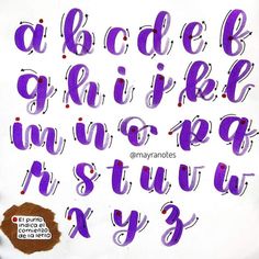 the upper and lower letters are painted with acrylic purple paint on white paper