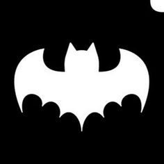 the batman symbol is shown in black and white