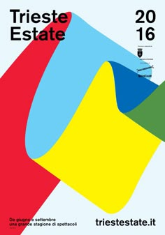 a poster with different colors and shapes on the front of it, which reads tristete estate