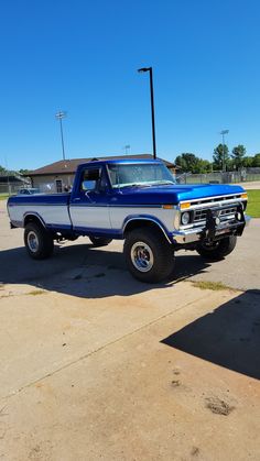 Truck, blue, lifted, 1977, beautiful Ranger Ford, Cool Old Cars, White Truck, Dream Vehicles, Blue Truck