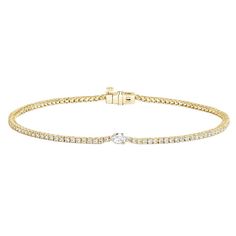 This Women's Lab Grown Grown Diamond Tennis Bracelet is available in 18K yellow/white and rose gold. It possesses an intriguing visual appeal like no other. Precious diamonds in prong settings sparkle in a display of flawless craftsmanship. This round/pear diamond bracelet for women is an absolutely perfect example of quality diamond accessories. This diamond tennis bracelet is available in 7 inches lengths. Diamond Bracelet For Women, Diamond Accessories, 3 Carat Diamond, Diamond Tennis Bracelet, Bezel Set Diamond, Types Of Gemstones, Tennis Bracelet Diamond, Pear Diamond, Women Diamond