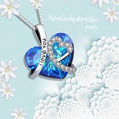 Ocean Heart Clavicle Necklace Material: Alloy Ocean Heart, Heart Shaped Pendant Necklace, The Necklace, I Love You Forever, Beautiful Ocean, Everlasting Love, Blue Heart, Heartfelt Gifts, Love You Forever