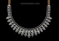 18 Karat White & Rose Gold Polish Diamond Necklace - 235-DN396 - in 42.700 Grams for USD $6346.22. 
Made in India by Totaram Jewelers Online this product is in Gold - 18 Karat Gold  & is an excellent gift for Adult - Women. Ships fully insured with secured guaranteed delivery for free with your order over $250 from New Jersey USA & comes with 30 days exchange policy. Luxury White Diamond Cut Necklace, Dazzling White Diamond Necklace, Dazzling White Diamond Necklace With Accents, Exquisite White Diamond Cut Necklace, Rose Gold Bridal Necklace With Diamond Accents For Anniversary, Luxury White Diamond Solitaire Necklace, Exquisite White Diamond Necklace With Single Cut Diamonds, White Diamond Necklace With Single Cut Diamonds, Luxury White Diamond Necklace With Accents