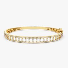 Baguette Bracelet, Pave Bangle, Diamond Bangle Bracelet, Daily Wear Jewellery, Pendant Sets, Diamond Bangles Bracelet, Bracelets Gold Diamond, Gold Bracelet For Women, White Bracelets