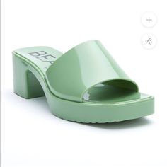 New W/O Tag. Never Worn. Mint Condition. Great Summer Sandal. Color Is Called Jade. ** More Pics Coming Soon ** Jelly Heels, Matisse Shoes, Monochrome Design, Chunky Block Heels, Jelly Sandals, Tres Chic, Block Heels Sandal, Heeled Sandals, Heel Sandals