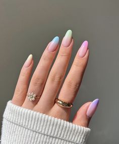 Pastel Nail Art, Pastel Nails Designs, Nagellack Trends, Cute Spring Nails, Ombre Nail Designs, Easter Nails, Pastel Nails