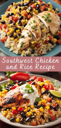 southwest chicken and rice recipe on a plate