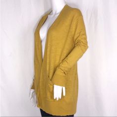 Madewell Xfree People Golden Apple Mustard Cotton Blend Long Sleeves Pocketed Cardigan Sweater Sz Xxs Yellow Long Sleeve Casual Cardigan, Yellow Casual Cardigan With Pockets, Casual Yellow Cardigan With Pockets, Casual Yellow Cotton Cardigan, Yellow Winter Cardigan With Pockets, Yellow V-neck Cardigan For Fall, Yellow Fitted V-neck Cardigan, Casual Mustard Cardigan For Winter, Yellow Spring Workwear Cardigan