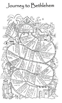 the journey to bethlemm coloring page for children with pictures and text on it