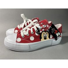 Disney Minnie Mouse Low Top Court Canvas Lace Up Polka Dot Red Sneaker Shoes Women's Size 11 New With Tags, No Box Came With These Pickup Here In Fleming Island, Fl Or We Can Ship To You No Problem.... Thanks! Casual Mickey Mouse Lace-up Sneakers, Red Sneakers With Speckled Midsole, Red Sneakers With Speckled Midsole And Round Toe, Red Slip-on Sneakers With Speckled Midsole, Red Speckled Midsole Slip-on Sneakers, Red Round Toe Canvas Shoes, Disney Low-top Sneakers With Rubber Sole, Cute Red High-top Sneakers, Red Mickey Mouse Sneakers With Round Toe