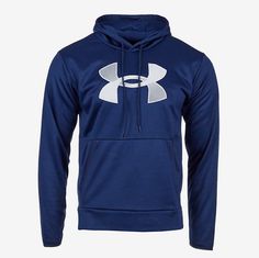 New With Tags Mens Under Armour Big Logo Fleece Sweatshirt Jacket Hoody | eBay Blue Fleece Hoodie For Outdoor Activities, Athleisure Outdoor Sweatshirt With Fleece Lining, Outdoor Athleisure Sweatshirt With Fleece Lining, Sports Fleece Outerwear With Kangaroo Pocket, Navy Winter Sweatshirt With Adjustable Hood, Blue Sweatshirt For Outdoor Activities In Fall, Fleece Outerwear With Kangaroo Pocket For Sports, Navy Sports Hoodie For Winter, Blue Fleece Sweatshirt For Outdoor Activities