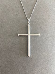 Silver Thin Cross Necklace - Sterling Silver ★ Quantity: One ★ Color : Silver ★ Material : Sterling Silver ★ Cross Size : 34mm * 54mm ★ Chain Length : 18 inches / 20 inches / 22 inches / 24 inches * Metal components are Sterling Silver. * Suitable for delicate and sensitive skin. * Comes in a jewelry box. If you need extra boxes for gifting....just let us know! Sterling Silver Cross Necklace, Sterling Silver Cross, Necklace Sterling Silver, Silver Material, Silver Cross, Chain Lengths, Chain Length, One Color, Charm Necklace