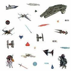 Star Wars: The Rise of Skywalker Galactic Ships Wall Decals place Room Mates, Circle Shelf, Affordable Wall Decor, Peel And Stick Wall Decals, Roommate Decor, Knights Of Ren, Space Battles, Wall Shelf Decor, Tumblr Stickers