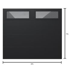 the width of a garage door with two windows on one side and an opening at the other