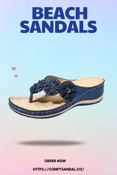 Step into summer style with our Flower Clip Toe Beach Sandals! 🌸☀️ Elevate your beach look with these chic and comfortable sandals. Perfect for strolls along the shore or casual outings. Upgrade your summer wardrobe today! #BeachSandals #SummerStyle #FlowerSandals #BeachFashion #ComfortableFootwear #ShopNow #ComfySandal Adjustable Flower Sandals, Comfortable Slip-on T-strap Sandals For Beach, Casual Summer Sandals With Flower Shape, Casual Flower-shaped Sandals For Summer, Beach Slippers With Removable Insole And Toe Post, Toe Post Slippers With Removable Insole For Beach, Summer Beach T-strap Sandals With Cushioned Footbed, Comfortable Flip Flops With Cushioned Footbed For Summer Outings, Casual Beach Sandals With Flower Design