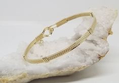 Beautifully Simple 14kt Gold Filled Bracelet. This bracelet is perfect for stacking. Elegant and simple. Gold Woven Bracelet, Gold Bracelet Simple, Gold And Silver Bracelets, Gold Bracelet For Women, Wire Wrapped Bracelet, Gold Armband, Hinged Bracelet, Gold Bangle Bracelet, Yellow Gold Bracelet