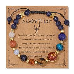 PRICES MAY VARY. 【Zodiac Bracelet】The features of the 12 zodiac signs are different from each other, and so are the characters of the people with different zodiac signs. So,Each constellation has its own unique birthstones 【Scorpio】The Scorpio birthstones - lapis lazuli,Blue tiger Eyes,Red agate,Yellow tiger eye,Red agate,Blue sand,Opal,Gold sand,White jade.the Nine crystal stones uniquely represent a zodiac sign, which each has its own healing effect and protection for the wearer, Also, Wearing Signs Constellation, Stone Beaded Bracelets, 12 Constellations, Different Zodiac Signs, Lapis Lazuli Blue, Tiger Eyes, Zodiac Bracelet, Gold Sand, Blue Tiger