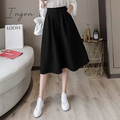 Brand Name: IngvnMaterial: CottonMaterial: PolyesterMaterial: SpandexStyle: FormalWaistline: empirePattern Type: SolidSilhouette: A-LINEDresses Length: Mid-CalfDecoration: PocketsModel Number: SQSK672Age: Ages 18-35 Years OldColour: Black,apricot,dark blueSize: S M L XL 2XL? Grunge Streetwear, Top Summer Outfits, Umbrella Skirt, Skirts Midi High Waisted, Bohemian Maxi Dress, Casual Cardigans, Evening Dresses For Weddings, Crop Top And Shorts, Tracksuit Women