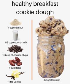 an image of healthy breakfast cookie dough in a jar