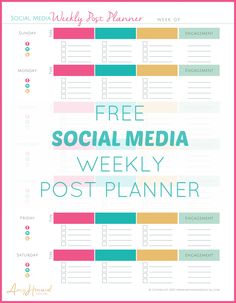 the free social media weekly post planner